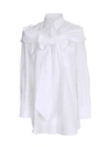 Simone Rocha Bow Detail Poplin Button-up Shirt In White