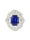 SABOO FINE JEWELS 18KT WHITE GOLD SAPPHIRE DIAMOND RING