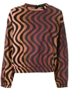ANDREA MARQUES PRINTED WIDE SLEEVES BLOUSE