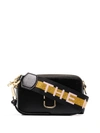 Marc Jacobs The Logo Strap Snapshot Crossbody Bag In Black