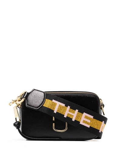 Marc Jacobs The Logo Strap Snapshot Crossbody Bag In Black