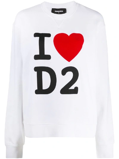 Dsquared2 D Squared I Love D2 Swatshirt In White