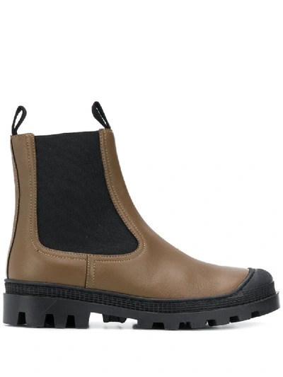 Loewe Rubber-trimmed Leather Chelsea Boots In Multi-colour