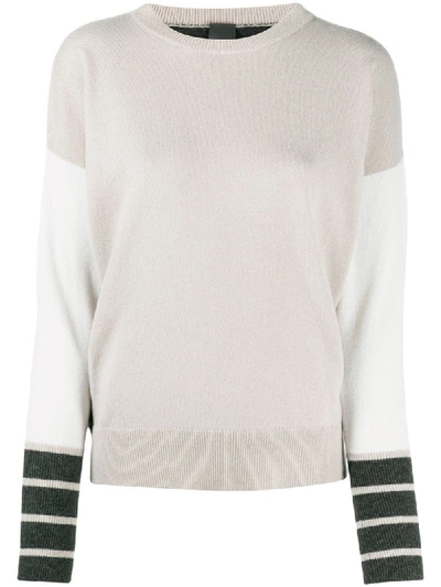 Lorena Antoniazzi Colour-block Fine-knit Jumper In White