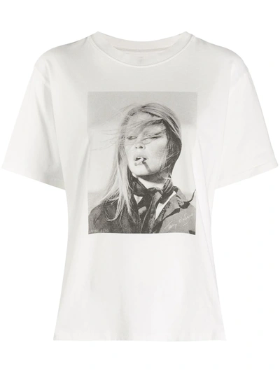 Anine Bing Ida Graphic-print Cotton-jersey T-shirt In White