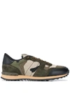 Valentino Camouflage Pattern Low Upper Board Shoes In Green