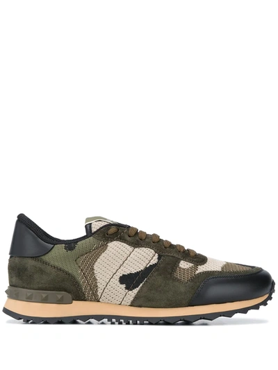 VALENTINO GARAVANI ROCKRUNNER CAMOUFLAGE-PRINT MESH SNEAKERS