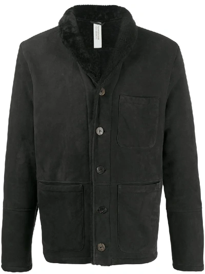 Giorgio Brato Shearling-trim Leather Jacket In Black