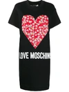 LOVE MOSCHINO HEART PRINT T-SHIRT DRESS