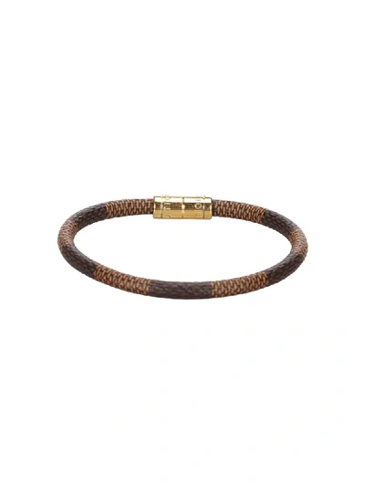Pre-owned Louis Vuitton Keep It Damier Ebene Bracelet In Brown