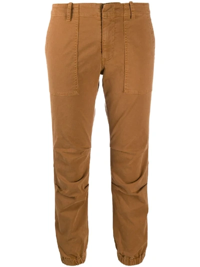 Nili Lotan Cropped Cargo Trousers In Brown