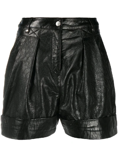 Iro 皮质直筒短裤 In Black