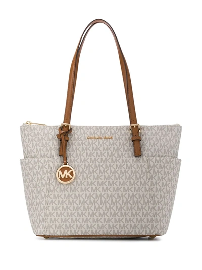 Michael Michael Kors Jet Set Logo Tote Bag In Neutrals