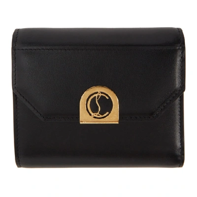 Christian Louboutin Womens Black Elisa Compact Wallet Calf P 1size In Black Gold