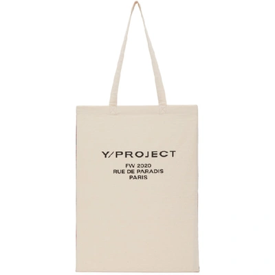 Y/project Reversible Red And Beige Scarf Tote Bag