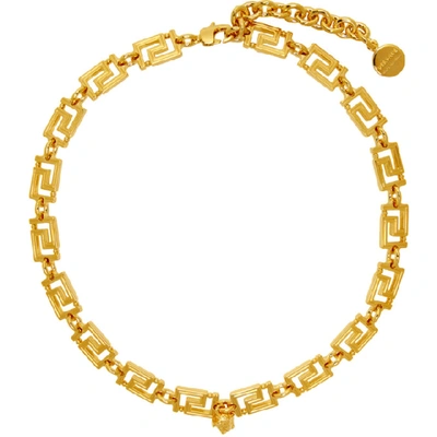 Versace Gold-tone Greca Chain Necklace In D00h Gold