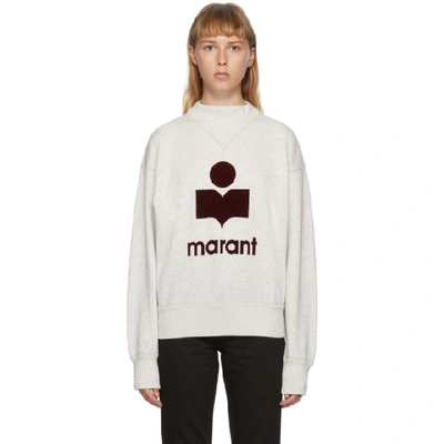 Isabel Marant Étoile Moby Flocked Mélange Cotton-blend Jersey Sweatshirt In Ecru