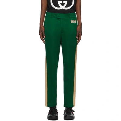 Gucci Logo-patch Technical-jersey Track Trousers In Green