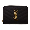 SAINT LAURENT BLACK SMALL COMPACT MONOGRAMME WALLET