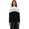 GIVENCHY GIVENCHY BLACK AND WHITE PARIS LOGO CASHMERE SWEATER