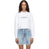 Givenchy Cropped Printed Cotton-jersey Sweatshirt In White