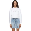 Givenchy Cropped Printed Cotton-jersey Sweatshirt In 100 White