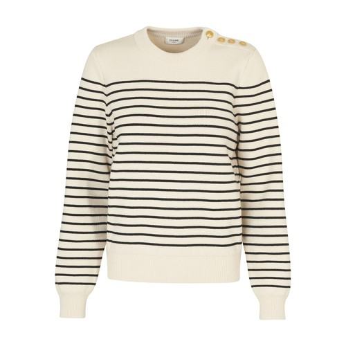 Celine Marin' Sweater In Cotton In Cream / Black | ModeSens