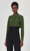 Equipment Essential Silk Shirt In Forest Green