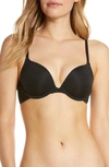 On Gossamer Next To Nothing Micro T-shirt Underwire Bra In Black