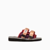 Suicoke Moto-cab Touch-strap Sandals In Pink Gray