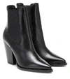Saint Laurent Theo 95 Leather Chelsea Boots In Noir
