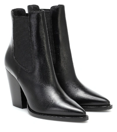 Saint Laurent Theo 95 Leather Chelsea Boots In Black