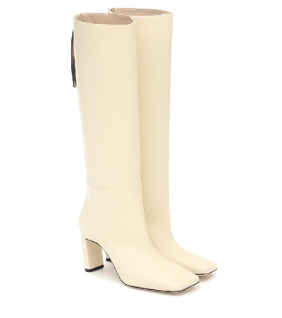 Wandler Isa Leather Knee-high Boots In Cream