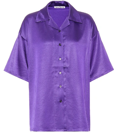 Acne Studios 缎面保龄球衬衫 电紫色 In Purple
