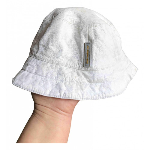 Pre-Owned Louis Vuitton White Leather Hat | ModeSens