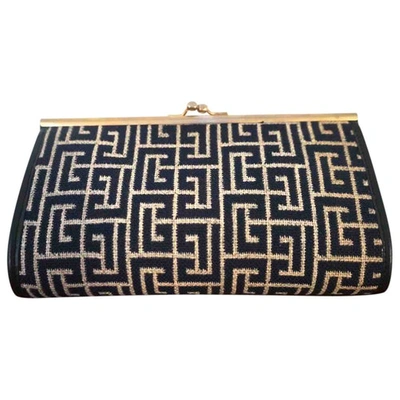 Pre-owned Balmain Blue Cloth Clutch Bag