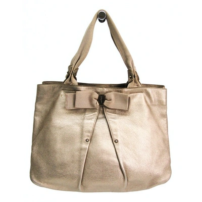 Pre-owned Ferragamo Gold Leather Handbags