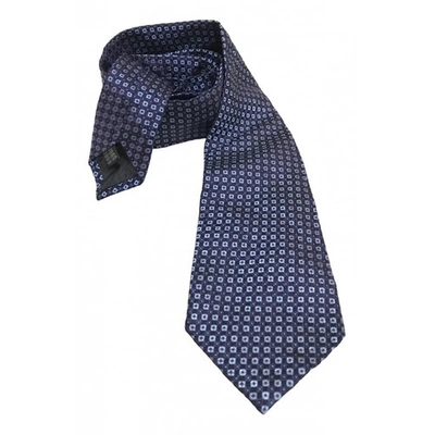 Pre-owned Balmain Silk Tie In Blue