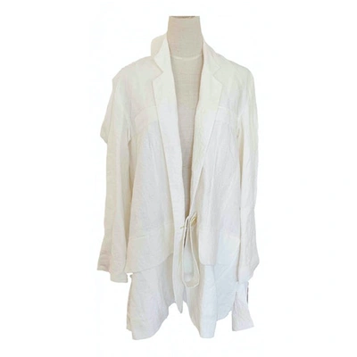 Pre-owned Sonia Rykiel Linen Blazer In White