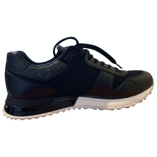 Pre-Owned Louis Vuitton Run Away Black Leather Trainers | ModeSens