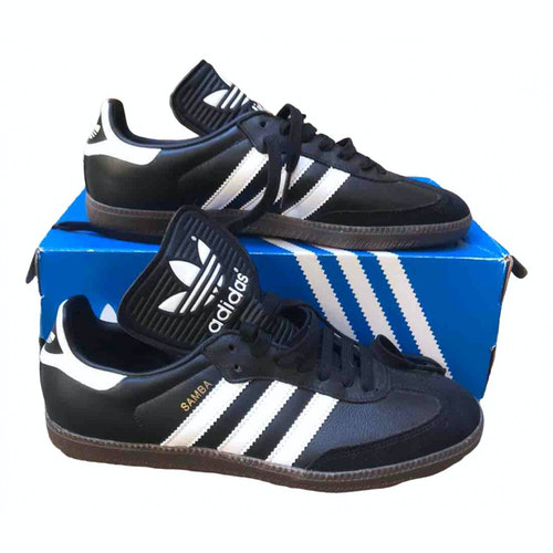 adidas samba black leather trainers