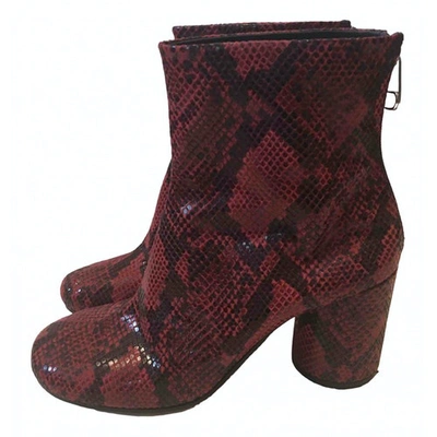 Pre-owned Maison Margiela Red Ankle Boots