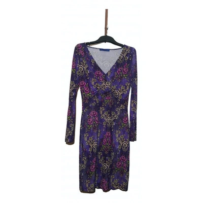 Pre-owned Blumarine Silk Mid-length Dress In Purple