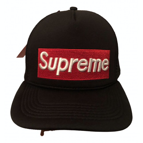 supreme s logo hat black