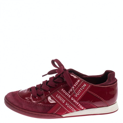 Pre-Owned Louis Vuitton Red Leather Trainers | ModeSens
