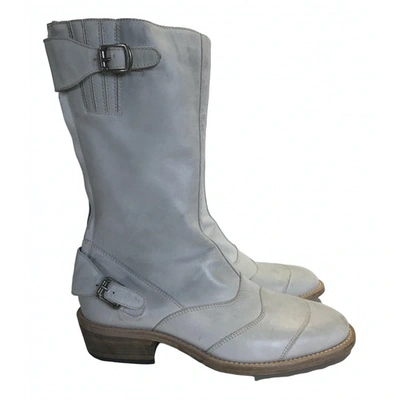 Pre-owned Belstaff White Leather Ankle Boots