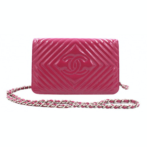 Pre-Owned Chanel Wallet On Chain Pink Patent Leather Handbag | ModeSens