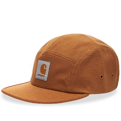 Carhartt Logo-appliquéd Cotton-canvas Baseball Cap In Brown