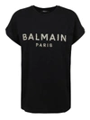 BALMAIN EMBELLISHED LOGO T-SHIRT IN BLACK