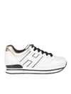 HOGAN H222 SNEAKERS IN WHITE AND GOLD